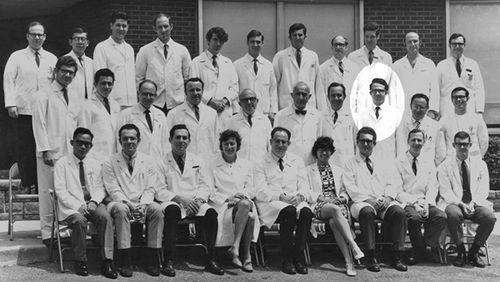 1962-timeline Group photo of George Zacharopoulos and colleagues at Montefiore Medical Center
